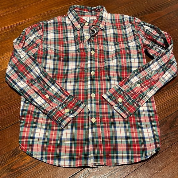 Gap Kid’s Plaid Button Down Shirt Size M